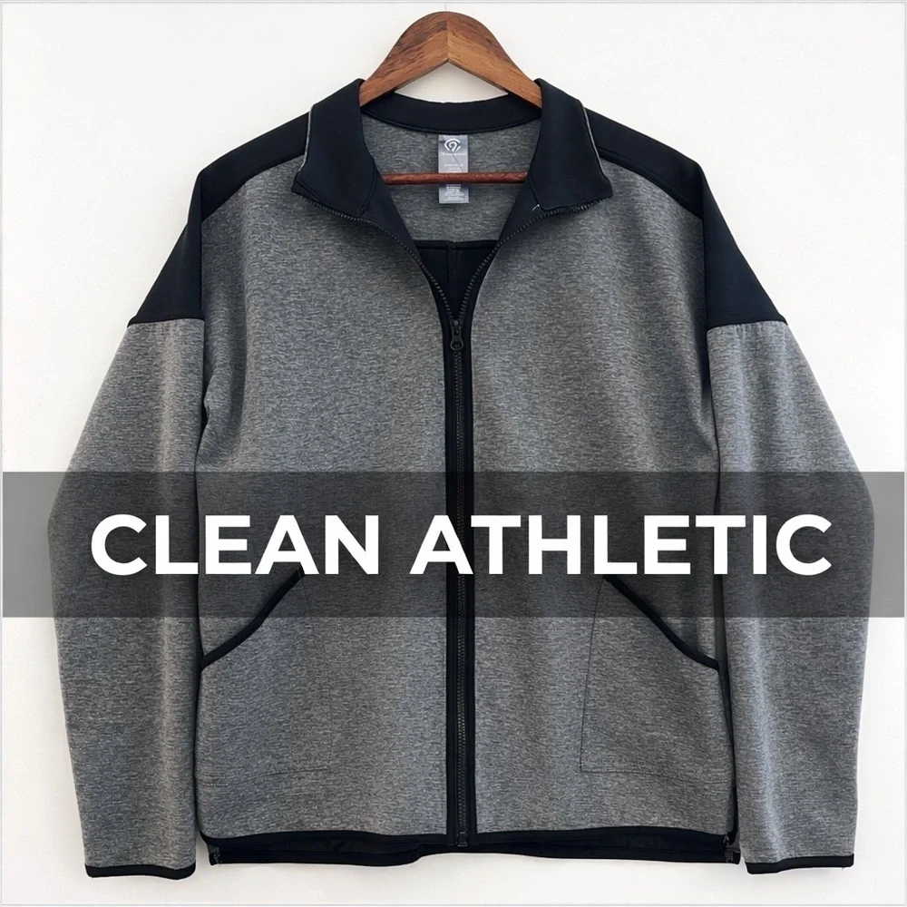 Champion Clean Athletic Full-Zip Jacket | Gray Black | Size L